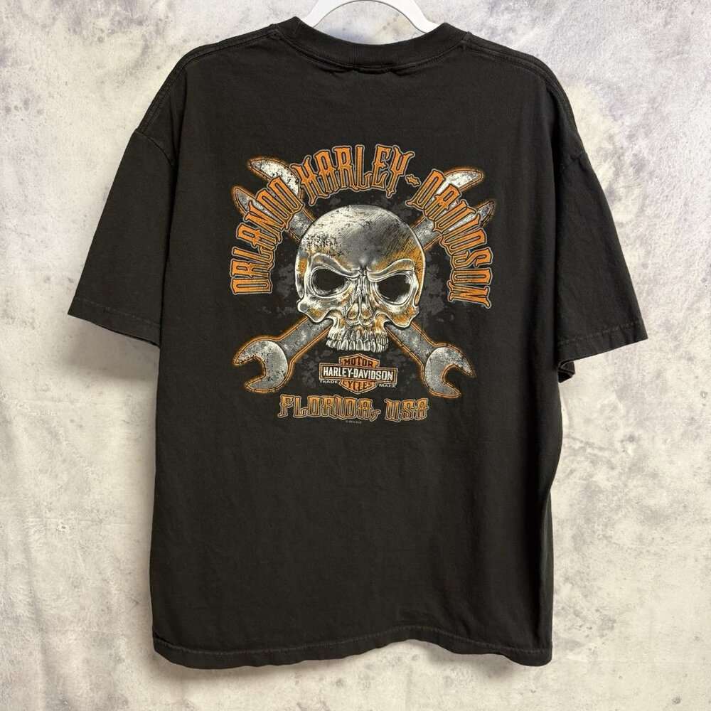 Harley Davidson T Shirt Mens XL 22.5x29 Black 2014 Biker Florida USA